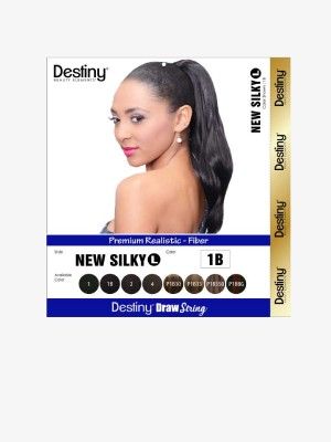 New Silky (L) Destiny Premium Realistic Fiber Drawstring Hair Bun - Beauty Elements