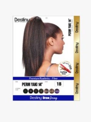 Perm Yaki 14 Inch Destiny Premium Realistic Fiber Drawstring Hair Bun - Beauty Elements