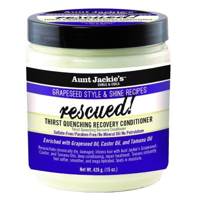 Rescued - Thirst Quenching Recovery Conditioner - Grapeseed Style & Shine by Aunt Jackie's Curls & Coils, 15 oz, 
Aunt Jackie's Grapeseed Style and Shine Recipes Rescued Conditioner, Aunt Jackie's Grapeseed Rescued Conditioner, RESCUED! Thirst Quenching 