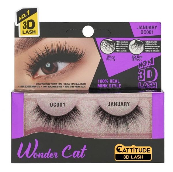 OC001 January Wonder Cat 3D Faux Mink Lash Ebin New York