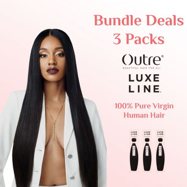 LUXELINE - Outre 15++ Quality Virgin Hair Bundles Natural Straight 3 Pack  Deal
