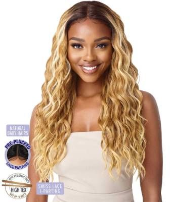 Cyndra by Outre Swiss Lace Front Wig,  outre cyndra wig, cyndra wig, cyndra, outre cyndra, body wave wigs, body wave, wavy wigs, synthetic, synthetic fiber, flat rate on shipping wigs, best price wigs, outre hair, outre, wigs, outre OneBeautyWorld.com, 