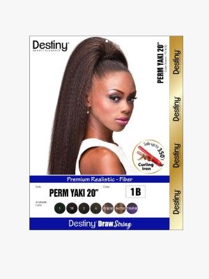 Perm Yaki 20 Inch Destiny Premium Realistic Fiber Drawstring Hair Bun - Beauty Elements
