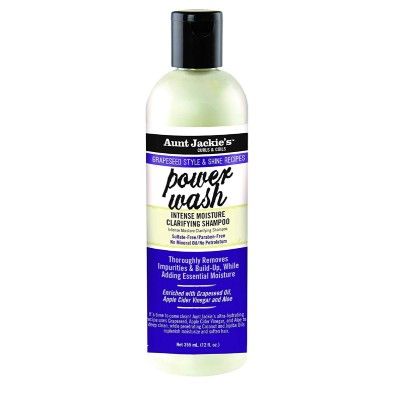 Power Wash - Intense Moisture Clarifying Shampoo - Grapeseed Style & Shine by Aunt Jackie's Curls & Coils, 12 oz, Aunt Jackie's Power Wash Intense Moisture Clarifying Shampoo, Aunt Jackie's Grapeseed Style and Shine Recipes Power Wash Intense Moisture Cla