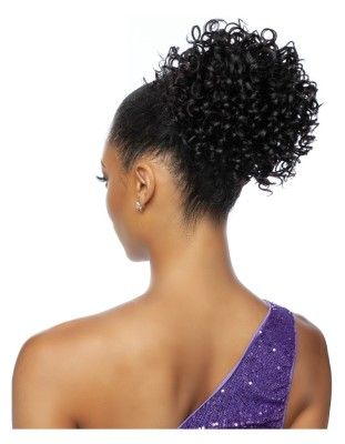 PQWNT01 - H.H. Deep Curl Wrap & Tie Pristine Queen Human Hair DrawString Mane Concept