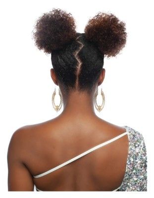 PQWNT05 - Double Afro Puff Wnt Pristine Queen 100 Human Hair Ponytail Mane Concept