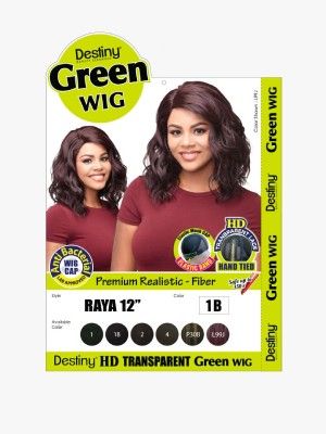 Raya 12 Inch Premium Realistic Fiber HD Transparent Green Lace Front Wig - Beauty Elements