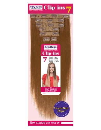 Remy Illusion Clip In 7 PCS Straight Hair weave Janet Collection
