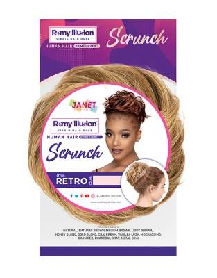 Remy Illusion Scrunch Retro Human Hair Blend Bun Janet Collection