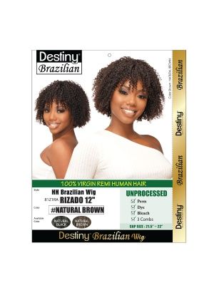RIZADO 12 Inch Virgin Remi HH Brazilian Wig Destiny Beauty Elements