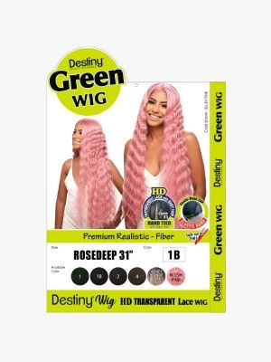RoseDeep 31 Inch Premium Realistic Fiber HD Transparent Green Lace Front Wig - Beauty Elements