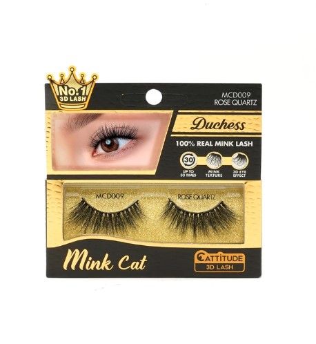MCD009 ROSE QUARTZ Citrine Duchess Mink Cat 100% Real Mink Lash Ebin New York