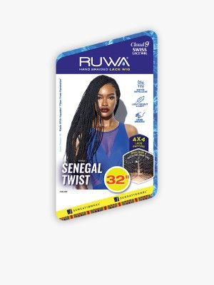 Ruwa 4X4 Senegal Twist 32 Hand Braided Cloud 9 Swiss Lace Front Wig Sensationnel