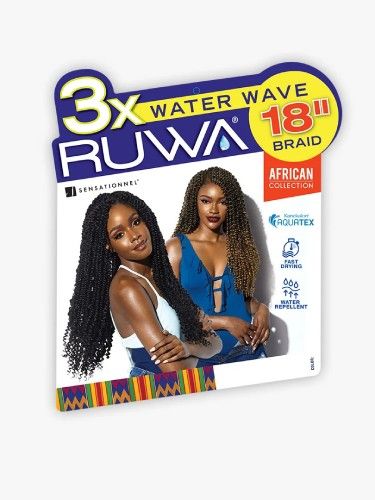 3X RUWA Water Wave 18″ Pre stretched Crochet Braid 