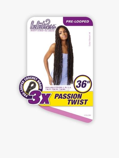 3X Passion Twist 36 Pre Looped Crochet Braid Lulutress Sensationnel