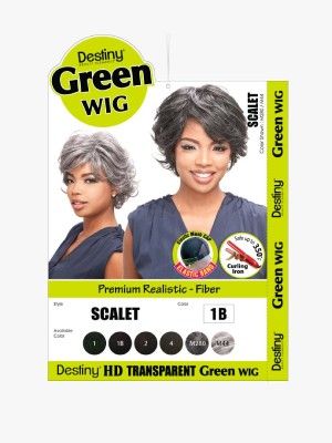 Scalet Premium Realistic Fiber HD Transparent Green Full Wig - Beauty Elements