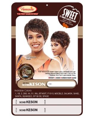 SCHB Keson Human Hair Blend Sweet C Part Lace Front Wig By Vanessa