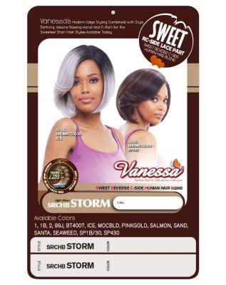 SRCHB Storm Human Hair Blend Sweet Reverse C Part Lace Front Wig By Vanessa