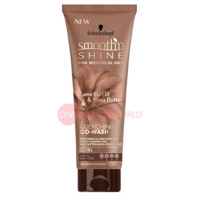 Schwarzkopf, SmoothnShine, Fine Botanical Oils, Quencing Co-Wash, sulfates free, anti-breakage, natural, split ends, best price, authentic, flat shipping, onebeautyworld, for all hair, Camelia Oil, Shea Butter, OneBeautyWorld.com,