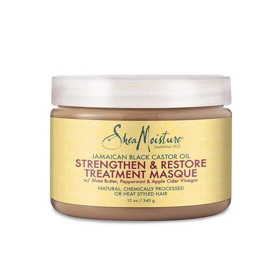 Shea moisture Jamaican Black Castor Oil Strengthen, Grow & Restore Treatment Masque, 12 oz, SHEA, MOISTURE, Jamaican, Black, Castor, Oil, Strengthen, Grow, Restore, Treatment, Masque, shea, butter, peppermint, Apple, Cider, Vinegar, damage hair, shine, ha