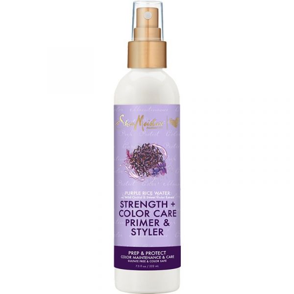 Purple Rice Water Strength & Color Care Primer & Styler, 7.5 oz, Shea Moisture Purple Rice Water Strength & Color Care Primer & Styler, 7.5 oz, Strength + Color care, Primer, hair primer, shea moisture primer and styler, shea moisture purple rice water, h