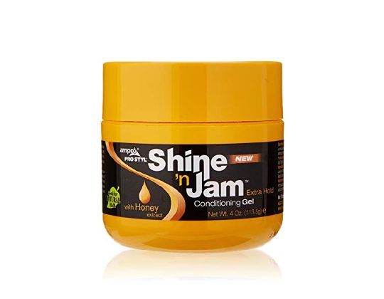 Shine n Jam Conditiong Gel Extra Hold, Gel Regular extra Hold, 4 oz, shine'n jam, Conditiong Gel Regular Hold, ampro edge control, shine and jam gel, shine gel, ampro shine extra hold, onebeautyworld.com, Conditiong Hair jam, Hair jam,