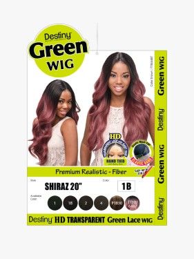 Shiraz 20 Inch Destiny Premium Realistic HD Transparent Green Lace Wig - Beauty Elements