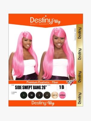 Side Swept Bang 26 Inch Premium Realistic Fiber Destiny Full Wig - Beauty Elements