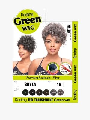 Skyla Destiny Premium Realistic Fiber HD Transparent Green Full Wig - Beauty Elements