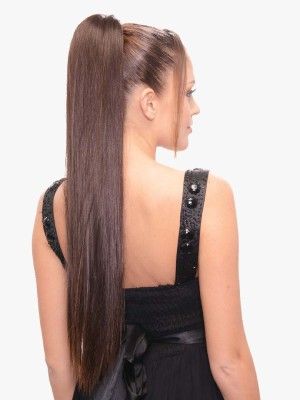 Sleek Straight 30 Inch Destiny Premium Realistic Fiber Drawstring Hair Bun - Beauty Elements
