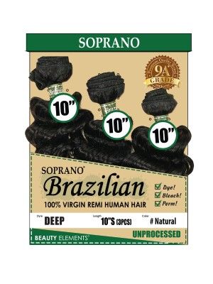 Soprano Deep 3Pcs Brazilian Virgin Remi Human Hair Closure Beauty Elements
