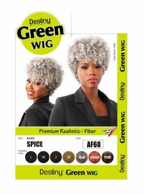 Spice Premium Synthetic Fiber Destiny Green Full Wig Beauty Elements