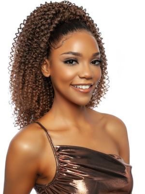 Spiral Straw Curl WNT 18 Brown Sugar Drawstring Ponytail Mane Concept