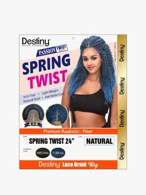 Spring Twist Braid 24 Inch Destiny Premium Realistic Fiber Lace Braid Wig - Beauty Elements