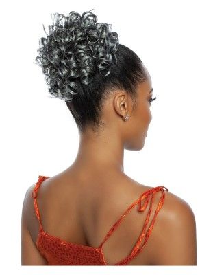 SQWNT03 - Queen Curl Wrap N Tie Yellow Tail Silver Queen Synthetic Ponytail Mane Concept
