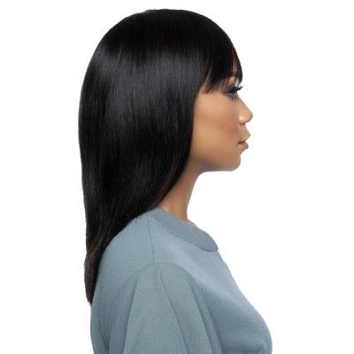 Straight Full Bang 16 100 Unprocessed Human Hair Full Wig Mane Concept