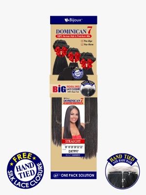 Straight Dominican7 100% Human Hair Handtied Frontal Lace Closure Hair Bundle - Beauty Elements
