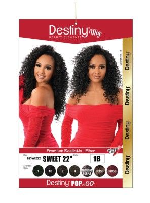 Sweet 22 Premium Realistic Fiber Destiny Pop Go Full Wig Beauty Elements