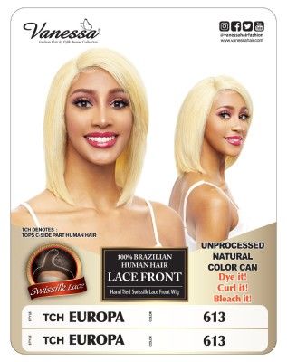 TCH Europa 100 Brazilain Human Hair Lace Front Wig By Vanessa