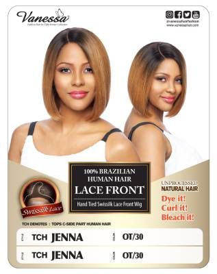 TCH Jenna 100 Brazilian Human Hair Lace Front Wig By Vanessa