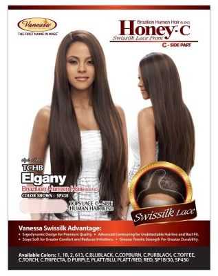TCHB Elgany Brazilian Human Hair Blend Swiss Silk Lace Front Wig Vanessa