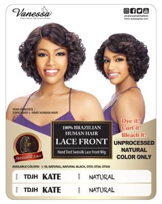 TDJH Kate 100 Brazilian Human Hair Lace Front Wig By Vanessa