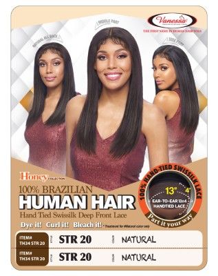 TH34 Str 20 100 Brazilain Human Hair 13X4 Lace Front Wig By Honey - Vanessa
