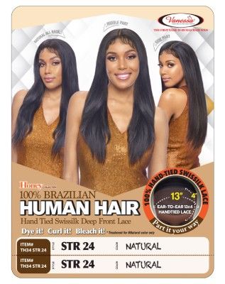 TH34 Str 24 100 Brazilain Human Hair 13X4 Lace Front Wig By Honey - Vanessa