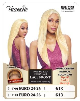THH Euro 24-26 100 Brazilian Human Hair Lace Front Wig By Vanessa