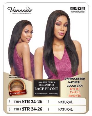 THH STR 24-26 100% Brazilian Human Hair Lace Front Wig By Vanessa