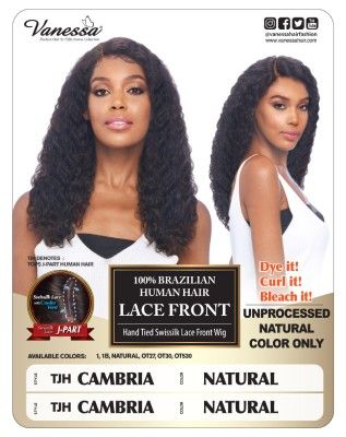 TJH Cambria 100 Brazilian Human Hair Lace Front Wig By Vanessa