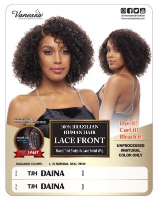 TJH Daina 100 Brazilian Human Hair Lace Front Wig By Vanessa