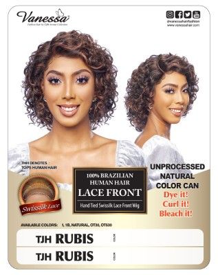 TJH Rubis 100 Brazilian Human Hair Lace Front Wig By Vanessa