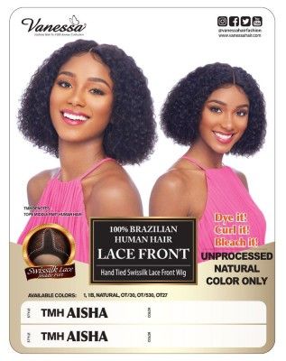 TMH Aisha 100 Human Hair Lace Front Wig Vanessa